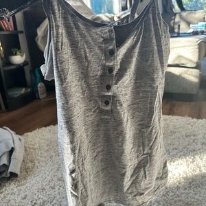 Super cute, light, gray button, vintage, maternity, shaping tank top shi…